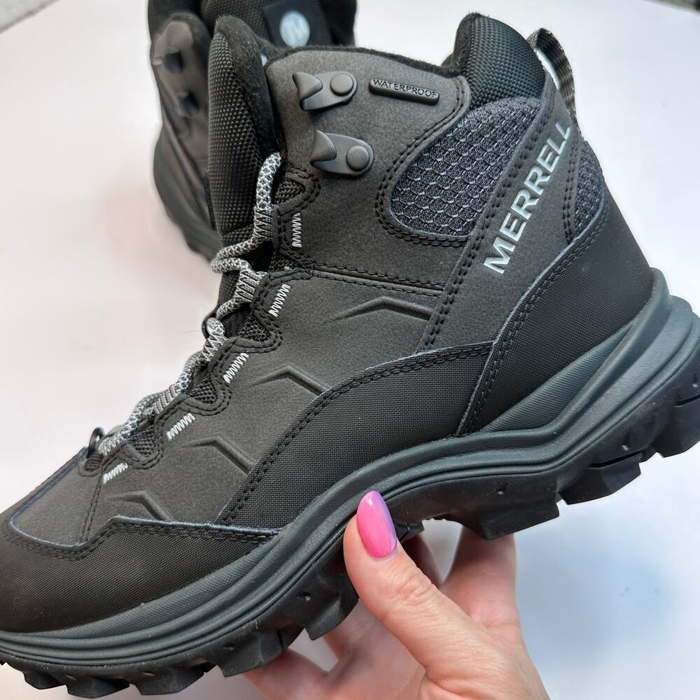 NEW Merrell Thermo Chill Black Waterproof Lace Up Boots
